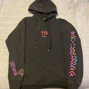 Black hoodie with graphics